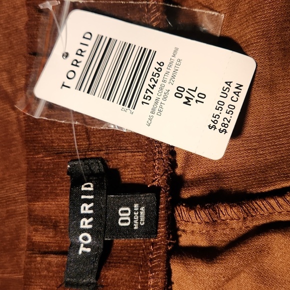 Torrid Brown Corduroy Button-Front Skirt Size 12 Plus Country - Picture 7 of 7